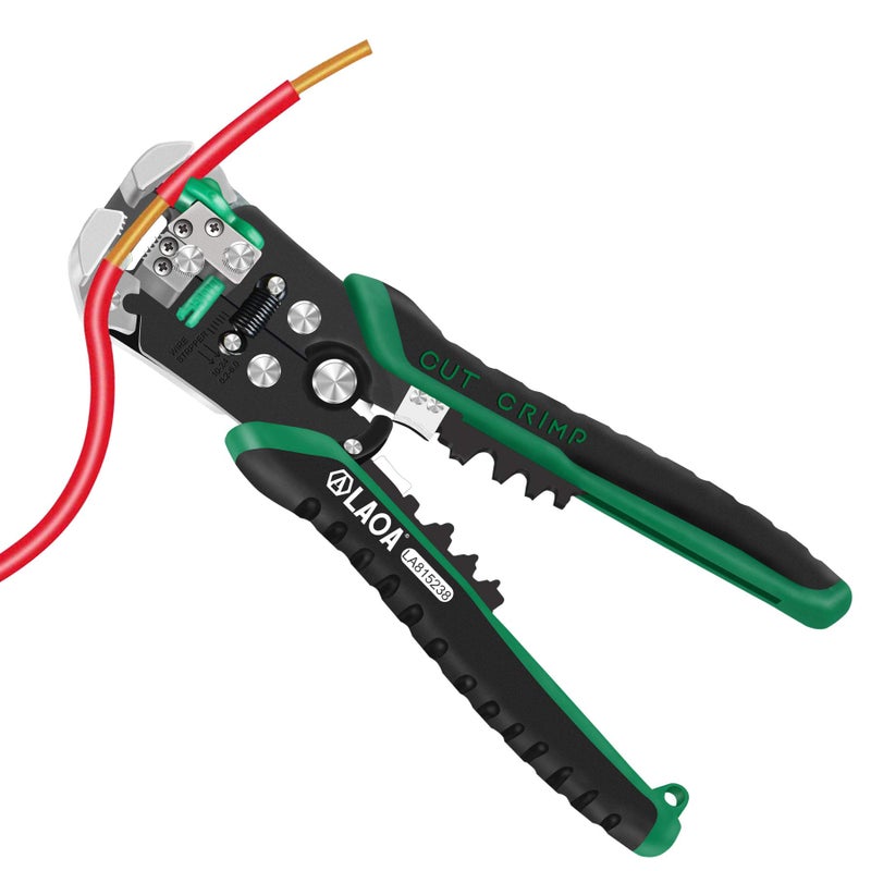 LAOA Wire Stripper Tool, 8-26 AWG Automatic Wire Cutter, Green, Alloy Steel - Image 1